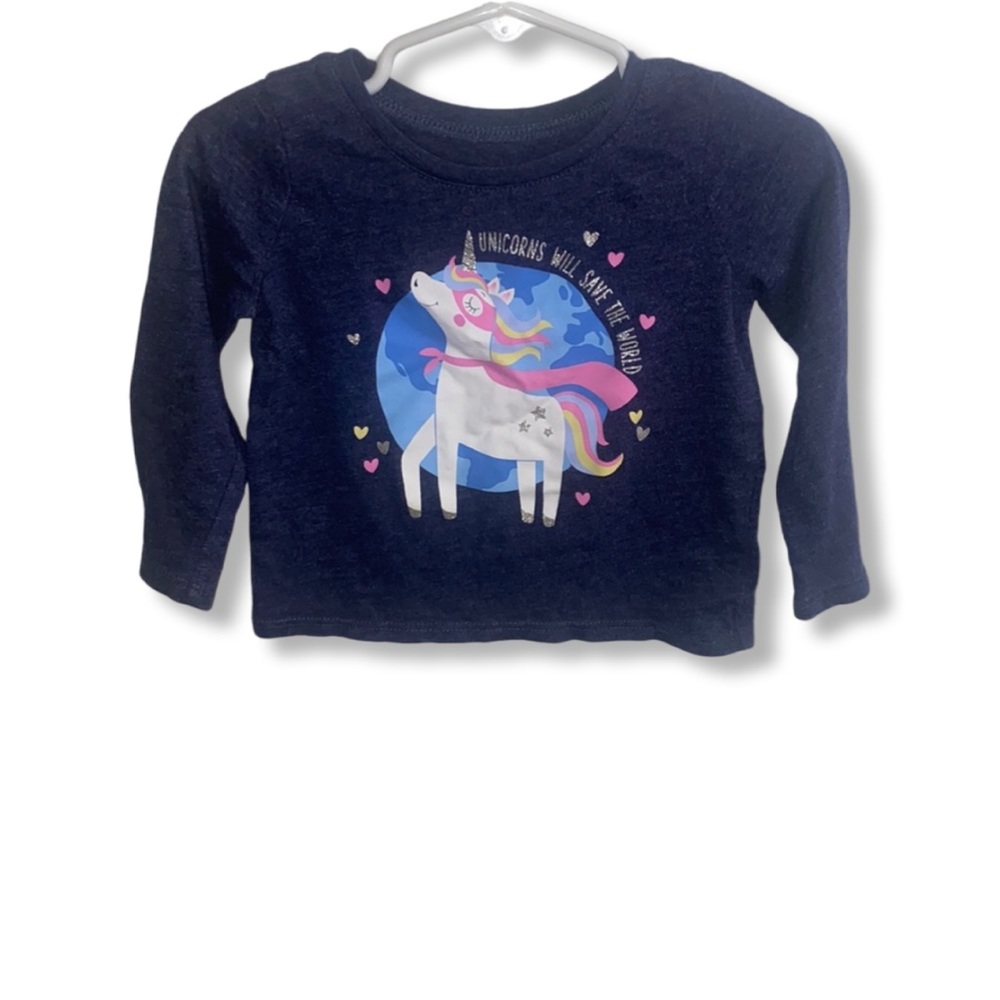 Children’s place long sleeve unicorn T-shirt blue